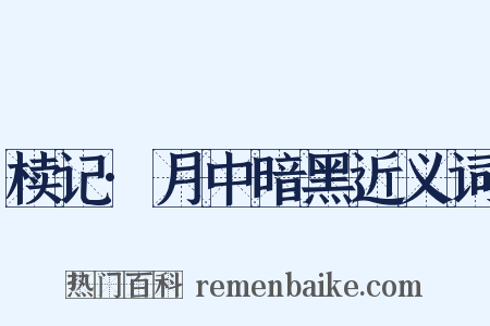 椟记·月中暗黑近义词是什么意思的图片